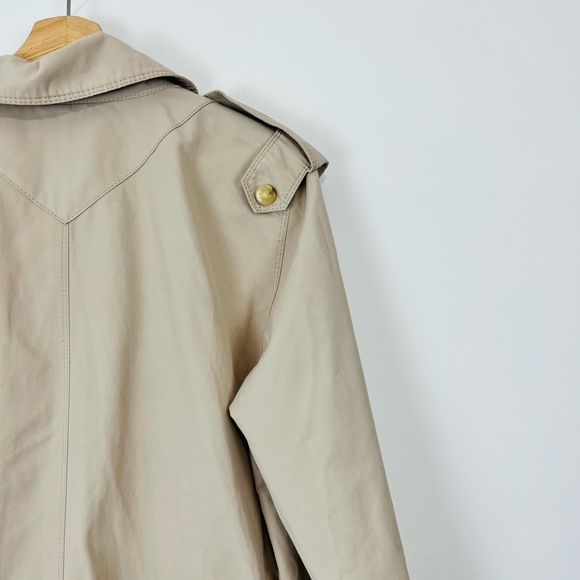 Max Mara Rainwear Beige Shower Proof Modern Tailored Pocket Jacket UK 12 - Picture 12 of 15